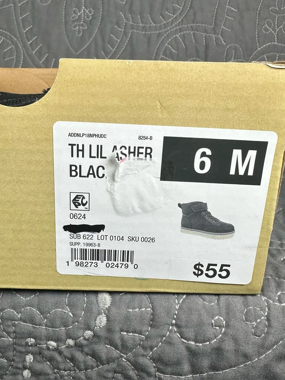 Thereabouts Toddler Boys Black Lil Asher Flat Heel Boots NWT Size Toddler 6